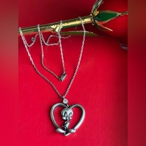 925 Silver Necklace,Tweety Bird Necklace,Looney Tunes Necklace.